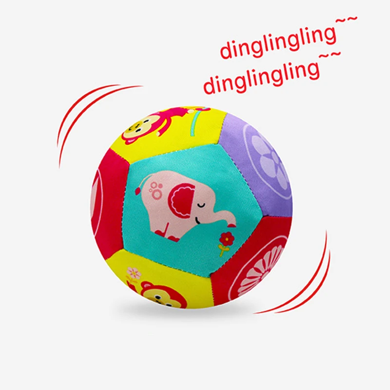 Chocalho de bola colchosa para desenvolvimento cerebral, fácil de agarrar, ajuda a desenvolver habilidades motoras, brinquedo educacional sensorial de toque de pano para bebês