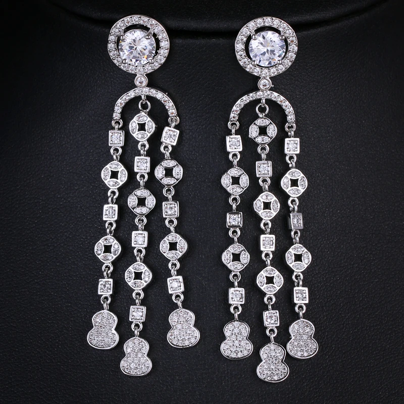 Bettyue New Fashion Jewelry For Female Ancient Style Copper Appearance Fascinating Long Earring In Wedding Party Noble Gift