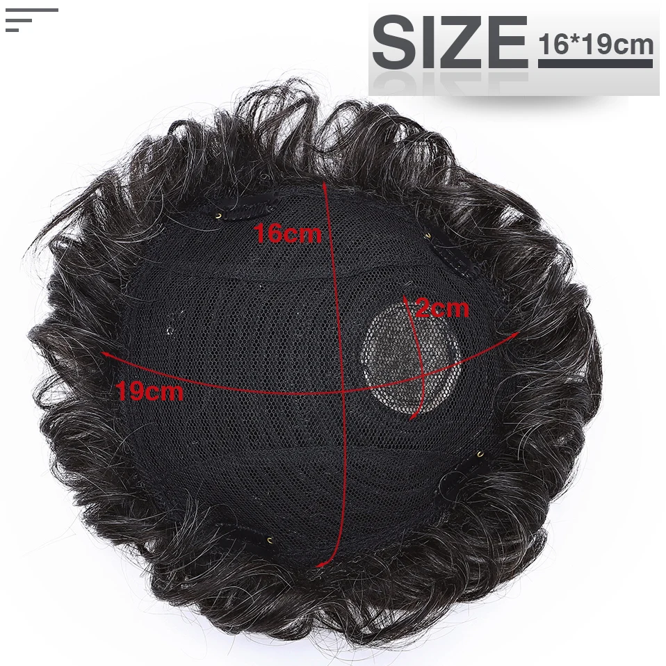 S-noilite 16x19cm Men Toupee Human Hair Replacement System Hair Toppers Hairpiece 4Inch Hair Wig Extensions Male Hair Prosthesis