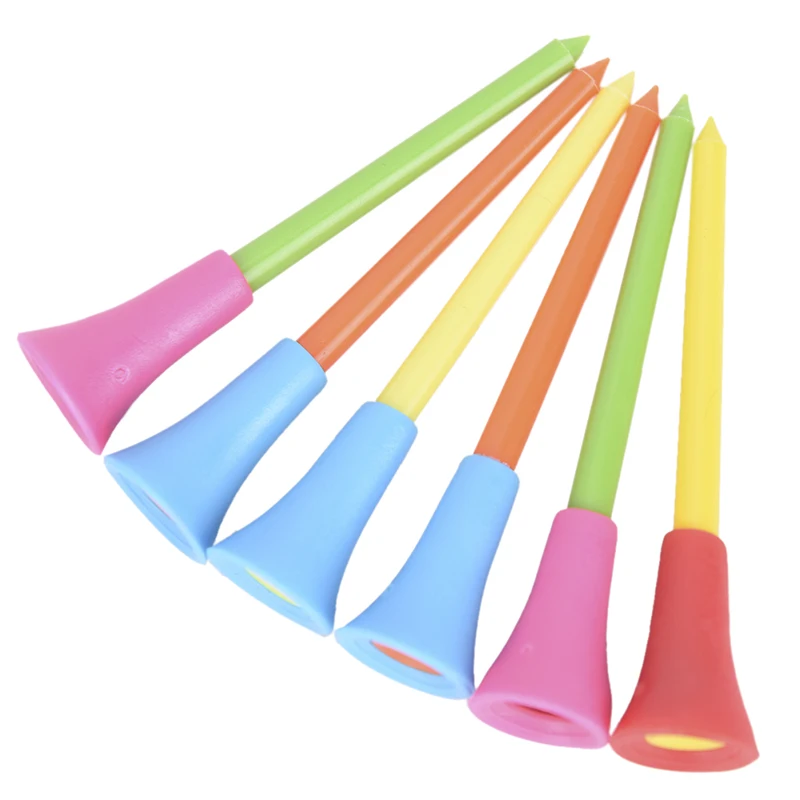 30PC  83mm Multi Color Plastic Golf Tees Durable Rubber Cushion Top Golf Tee hot sale