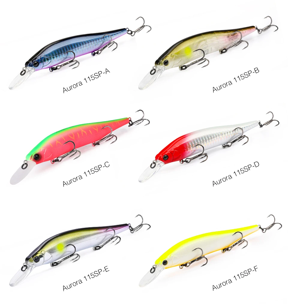 TSURINOYA 115 mm 17,2 g Suspending Minnow Angelköder Gewichtssystem AURORA 115sp Long Casting Pike Jerkbait Harte Köder – Detail 5