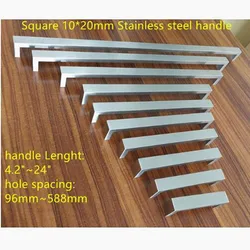 10*20mm Square Bar door handle Stainless Steel Kitchen Door Cabinet Handle Pull Knob 4.2