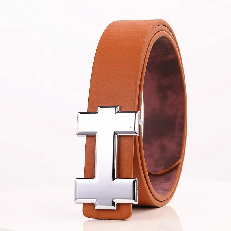 Luxury Designer H Brand Belts Men Youth  High Quality Male PU Leather Women Belt Accessories for Teens Jeans Belt Black 3.3 Cm