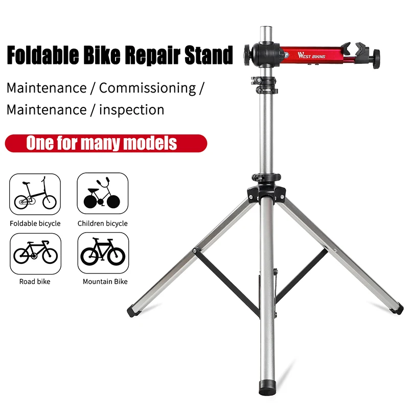 WEST BIKING Bicycle Repair Stand Professional Bike Rack Holder Storage Aluminum Alloy Bike Work Stand Bicycle Repair Tools