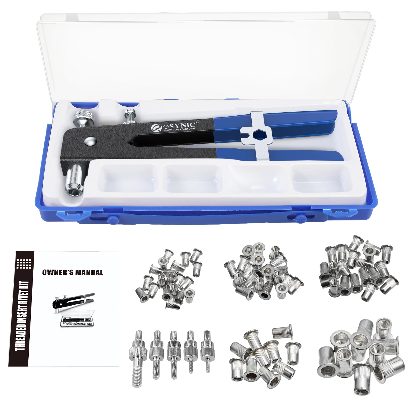 GARLLEN เกลียว Nut Rivet เครื่องมือ Riveter Riveting Kit สำหรับรถเฟอร์นิเจอร์ฟาร์ม-อุปกรณ์ซ่อมมือถือซ่อมเครื่องมือ