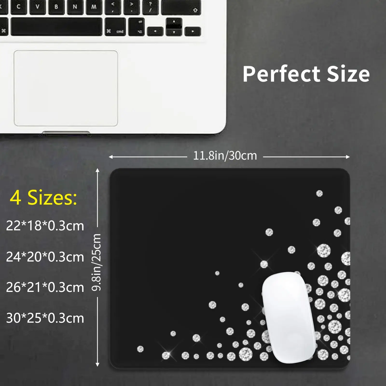 Diamond Corner Mouse Pad DIY Print Cushion Diamonds Sparkle Stars Night Sky Stars In The Sky Diamonds Are