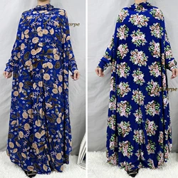 1 Pieces Muslim Hijabs Dress Women's Prayer Garment Dubai Abaya Arab Jibab Islam Flowers Djellaba Femmel Khimar Caftan Clothes