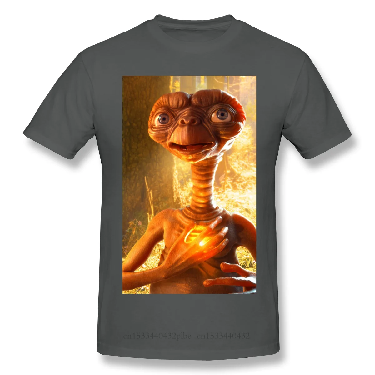 ET Black T Shirt E T the Extra Terrestrial Elliott Sci-Fi Family Movie Homme T-Shirt Tees Pure Short Sleeve