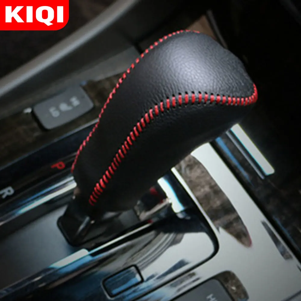 Kiqi Lederen At Auto Gear Shift Halsbanden Voor Honda Accord 8 9 9.5 8th 9th 9.5th 2007 - 2018 Auto pookknop Bescherming Covers