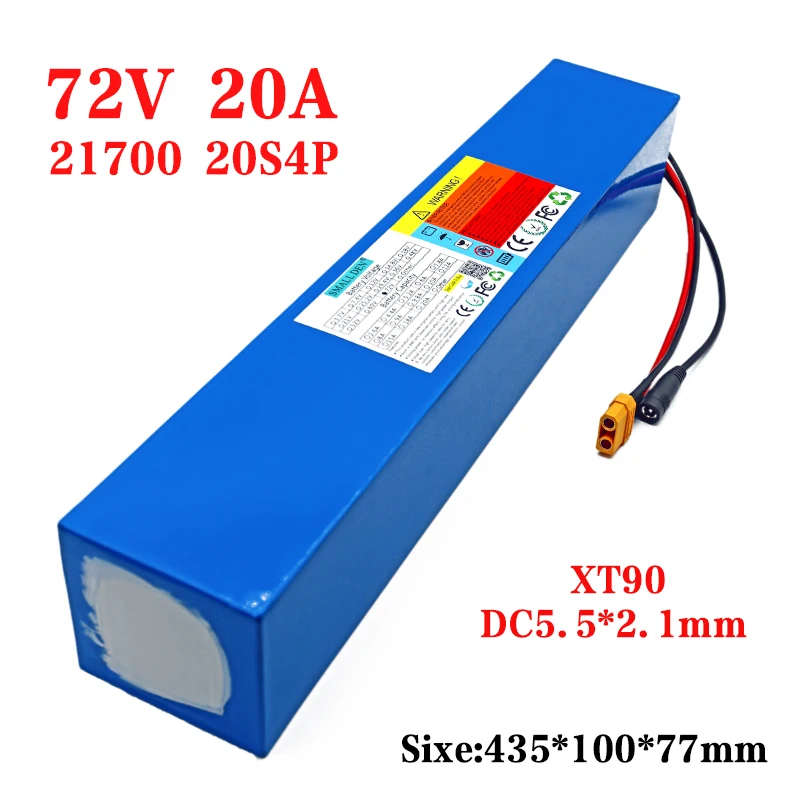 72V 20Ah 20S4P 21700 lithium battery pack built-in 40A high-power balance BMS 3000W motorcycle electric bicycle tricycle battery