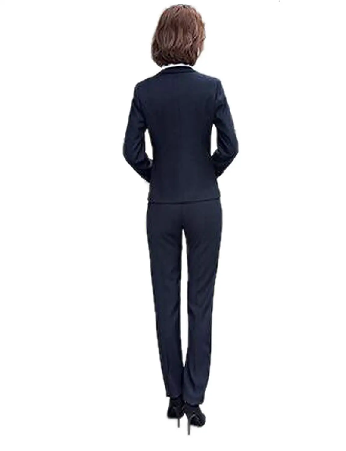 Women Suits 2 Pieces Business Slim Fit Tuexdo Notched Lapel Office Outfit Uniform Ladies Suit (blazer+pant)