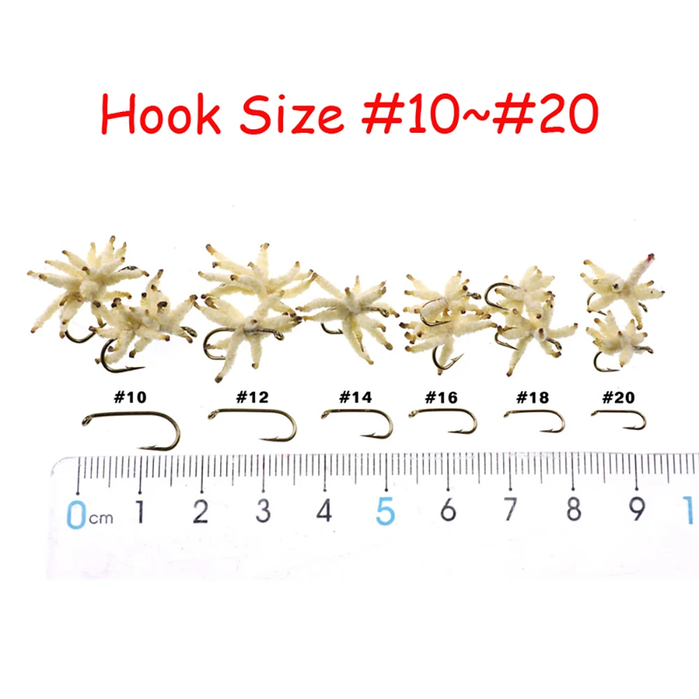 Vtwins 6PCS Maggots Cluster Nymphs Worm Flies Carp Trout Artificial Worm Insect Fishing Fly Lure Baits Barbed Fly Hook