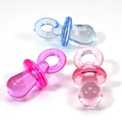 25pcs Mixed Color Transparent Acrylic Baby Bottle Nipple Pendants 30x15mm for DIY Pacifier Necklaces, Baby Shower Crafts - Non-