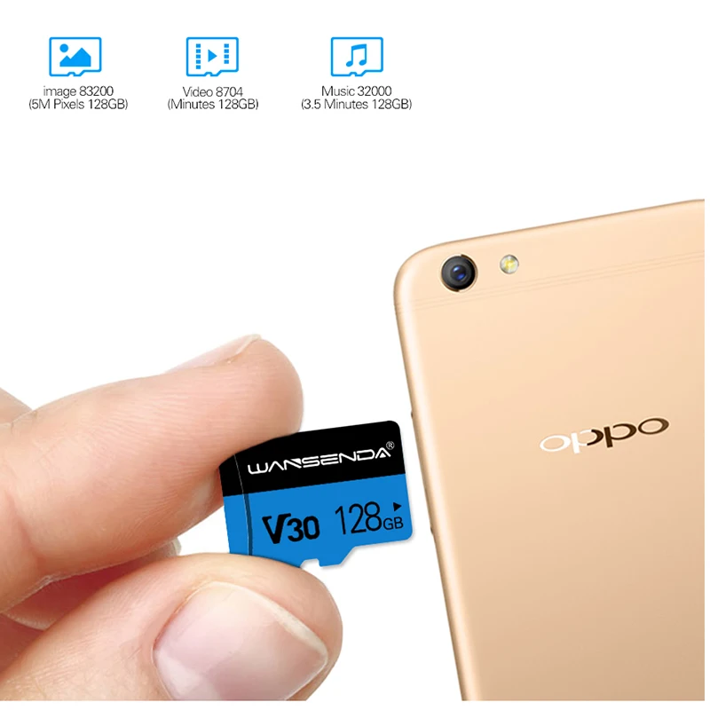 High quality Wansenda TF Card 4GB 8GB 16GB 32GB 64GB 128GB Memory Card Mini Card for Smartphone Tablet Free SD Adapter