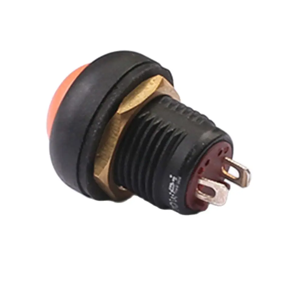 

5 шт., 12 мм, оранжевая головка, водонепроницаемый пластиковый кнопочный переключатель, электрический переключатель