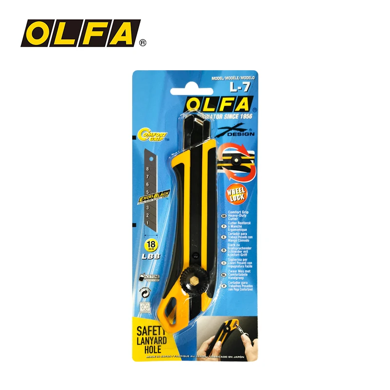 OLFA Utility Knife 18mm Knob Lock Cutter OLFA L-7 End Hanging Large Utility Knife