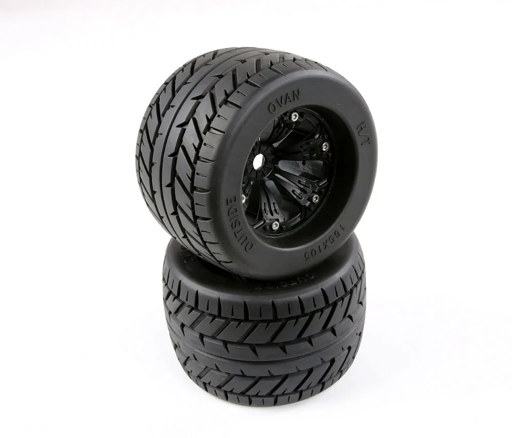 

On-Road 165x105 Tire Assembly Fit for 1/8 HPI Racing Savage XL FLUX Rovan TORLAND Monster Brushless Truck Parts