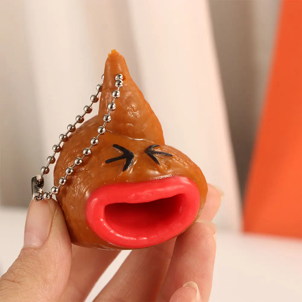 

Funny Tongue Out Poop Toy Little Tricky Prank Antistress Fidget Toy Kids Novelty Fun Poop Keychains