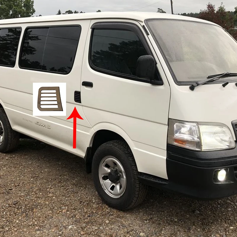 Automobile electroplating front door side air outlet, leaf panel air outlet sticker, decorative cover for Toyota HIACE 2000 2001