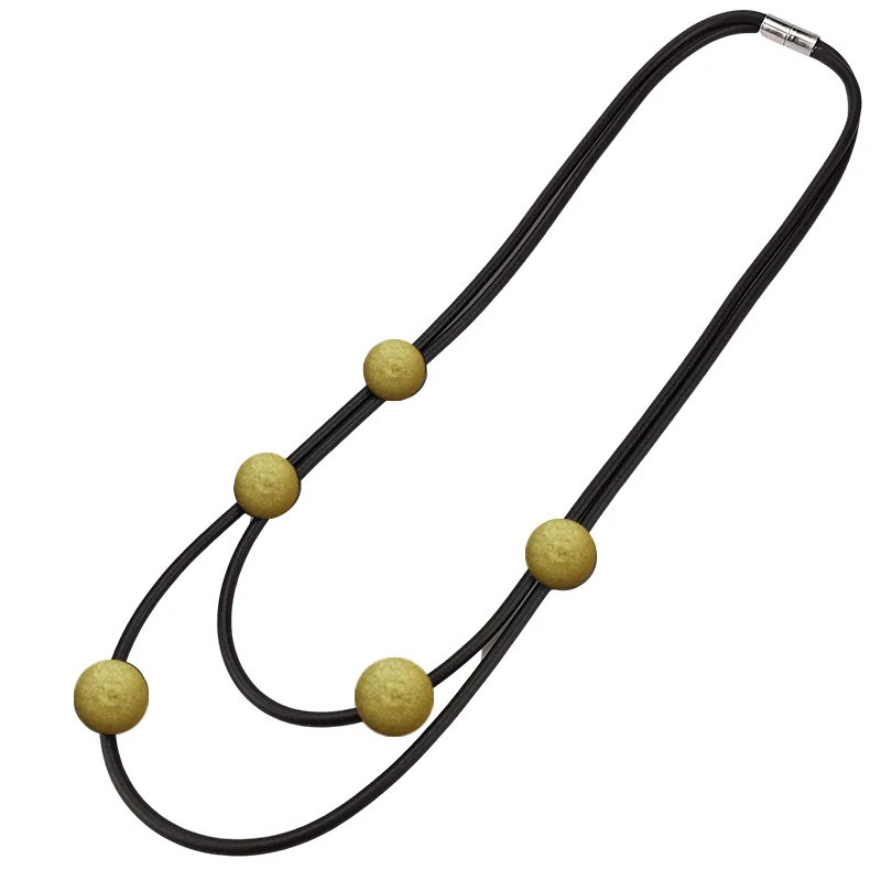 UKEBAY New Gold Color Wood Necklaces Women Choker Necklace Simple Handmade Jewelry Goth Luxury Necklaces Match Sweater Chains