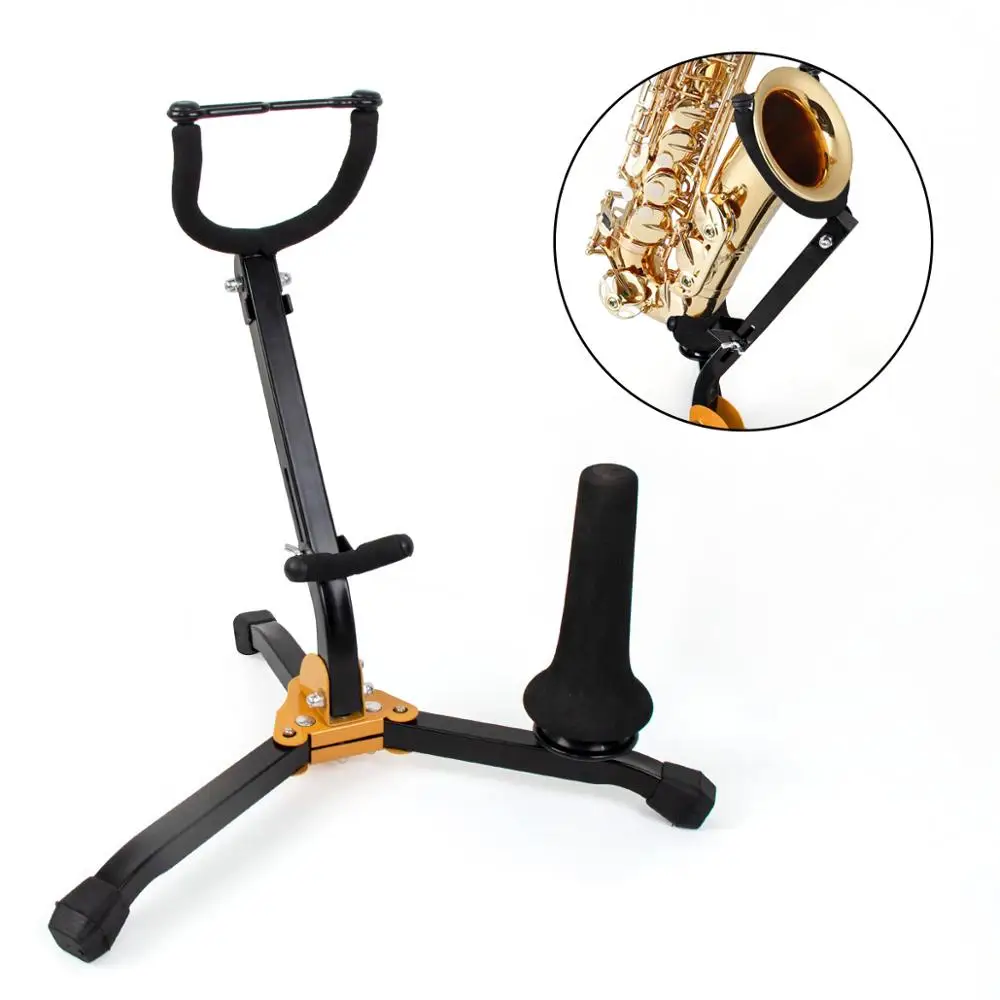 

Kmise Alto-Tenor Sax Stand Foldable Portable Tripod Saxphone Stand Holder with Flute Stand&Clarinet Stand Saxophone Accessories