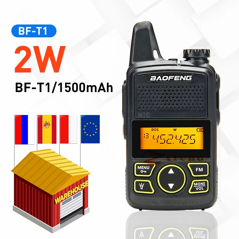 BF-T1 mini walkie talkie baofeng UHF 400-470MHz ham radio station ptt handheld FM Portable pofung bf t1 portable two way radio