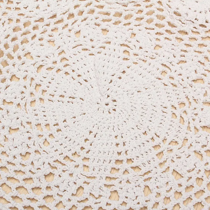 Modern Cotton Crochet Doilies Lot Round 40CM Christmas Table Placemats Drink Coasters  Cup Dish Bakeware Mat Pad For Weddings