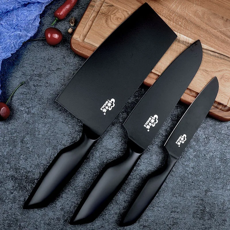 

3PCS Kitchen Knife Sets 4Cr14 Stainless Steel Nakiri Santoku Paring Knife Sharp Slicing Cleaver Knives Cooking Tools