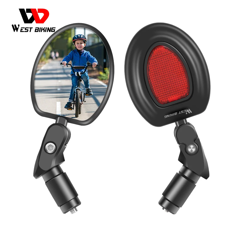 WEST BIKING 360° Rotate Bike Rearview Mirror Stainless HD Lens Anti-vertigo Cycling Rear View Mirror Bike Handlebar Mirrors