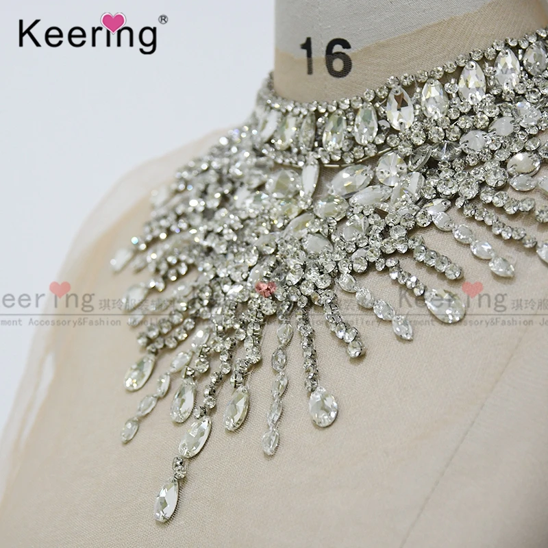 Bling Bling Body Applique Jewelry, Collar Patch for Wedding Dress, WDP-128