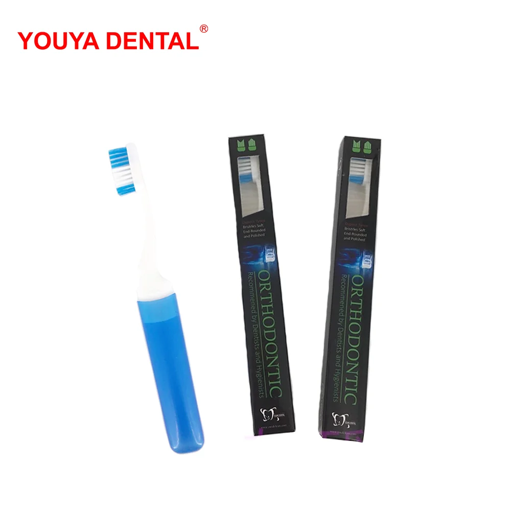 2 pçs/lote Escovas De Limpeza da escova de Dente Escova de Dentes escova de Dentes De Viagem Dobrável Portátil Criativo Com Tampa Anti-Pó Dental Oral Care