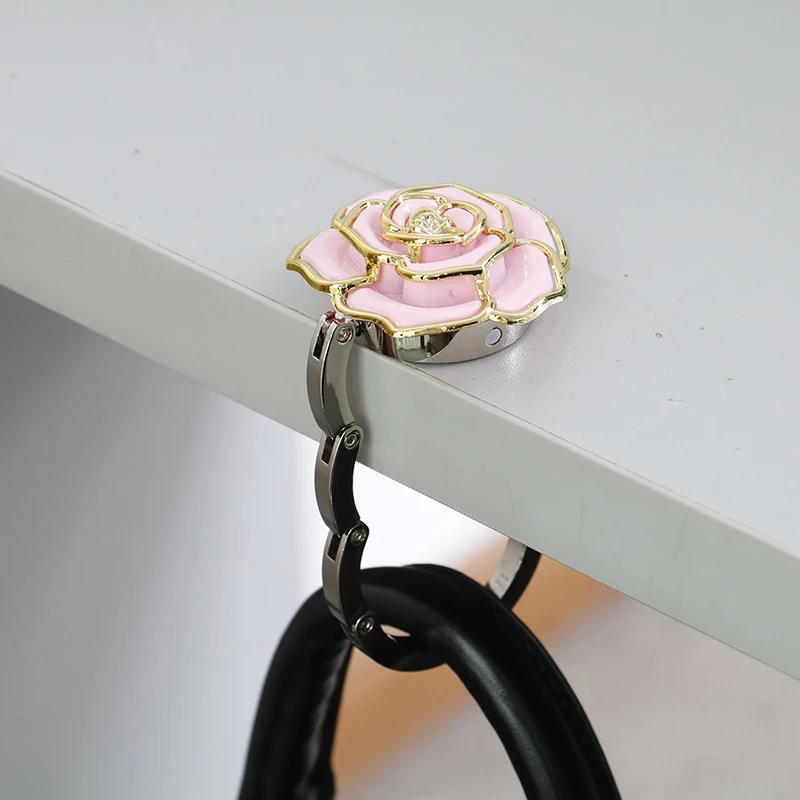 1PCS Flower Shaped Hanger Hook Hangers For Bag Hanging Holder Rose Table Office Floding Purse Handbag Umbrella