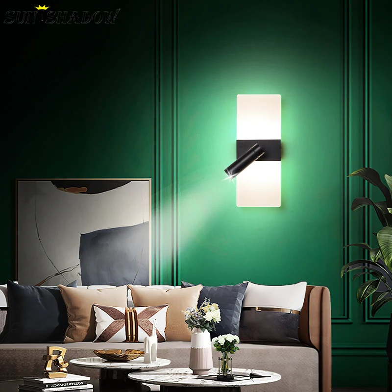 

Modern Led Wall Light Black&Gold Sconce Wall Lamp For Bedroom Living room Dining room Study room Bedside Light Wall Led Lamp