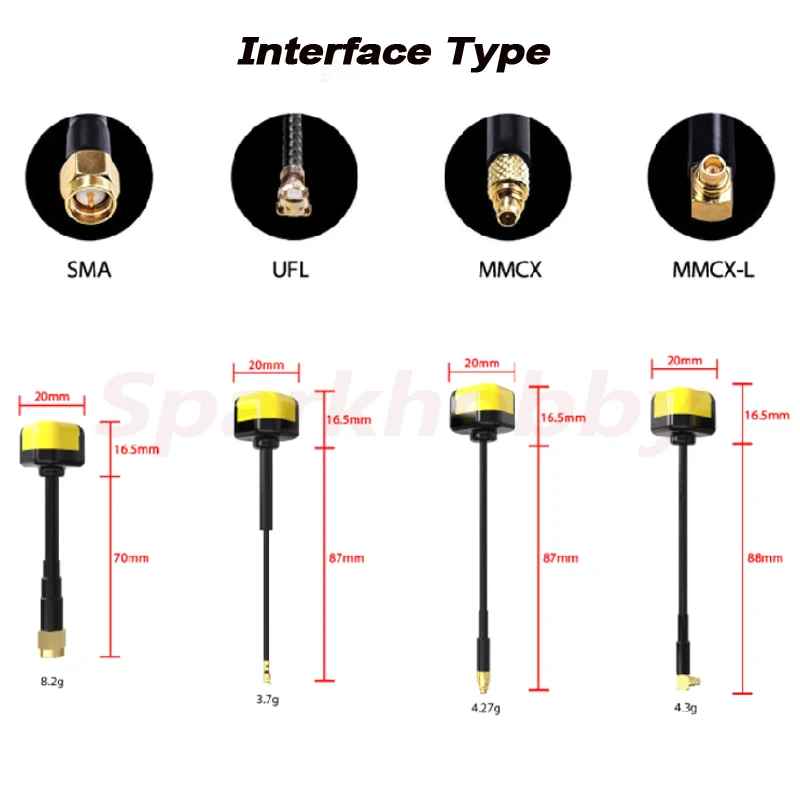 NEW SpeedyBee SBANT-V2-RSMAS-D 5.8GHz 2.8dBi RHCP SMA UFL MMCX Yellow Black Antenna For Through Machine RC FPV Drone Racing DIY