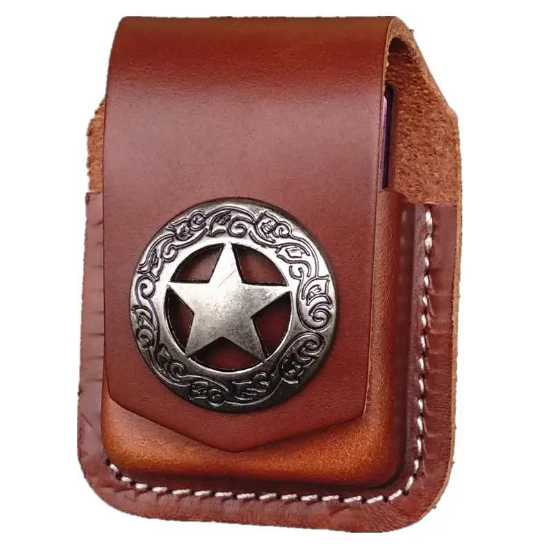 zippo lighter leather case Zorro kerosene lighter cowhide leather case universal belt leather protective cover PT1
