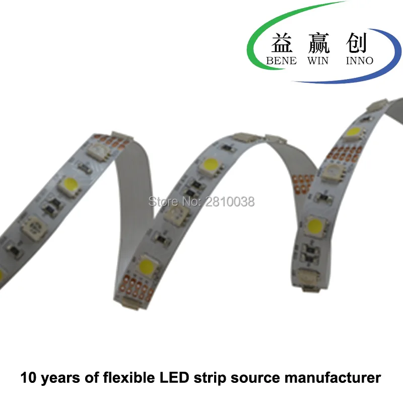 100M/Lot High cri 90+ 5050rgbw led light strip DC12/24V 60leds/M flexible led strip 10mm wide led strip light 14.4W/M led tape