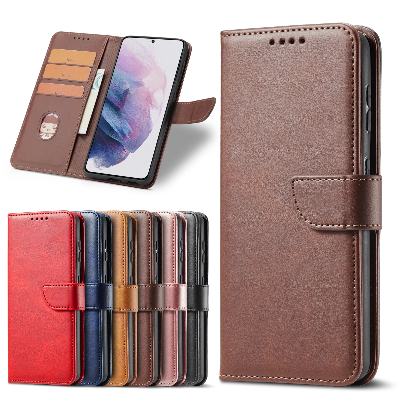 

Luxury Leather Flip Case For Realme 5 6 7 Pro 7i C15 C17 C12 C11 X50 X3 OPPO F7 F11 F9 A7X Stand Bag Card Slots Cover Holder