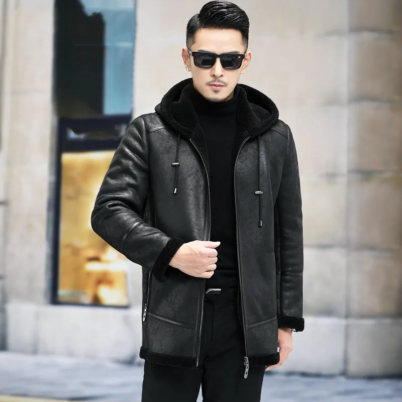 Winter Mens New High Quality Jackets Casual Thicken Hooded Wool Fashion Loose Zippers Pockets Male Fur Coat British Style