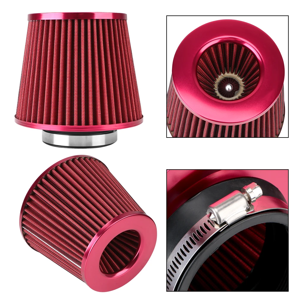 76MM 3 Inch High Flow Cold Air Intake Filter Universal Induction Kit Car Accessories Vehicles Air Filters Sport Power Mesh Cone