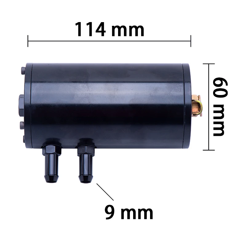 Auto motorrad KRAFTSTOFF PUMPE SURGE TANK Reservoir Tank/Öl Tank Mit Fil schwarz mini OCT1117 mit outlet 15mm und 12,7mm