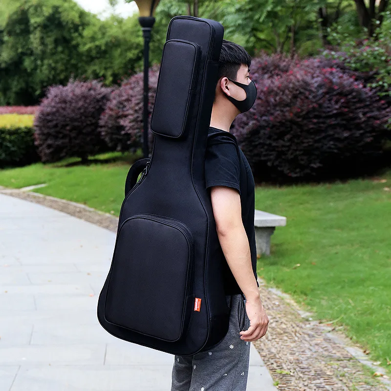 40/41 Inch Acoustic Classical Guitar Bag Case Backpack Adjustable Shoulder Strap Portable 20mm Thicken Padded Black