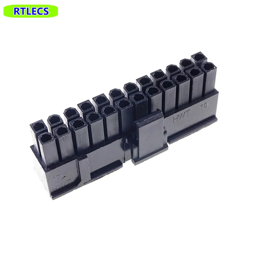 5Pcs 5557 4.2 mm 24 pin ( 20 + 4) Position Male Housing Plug Computer ATX Power Connector Plastic Shell Slide Rail Design