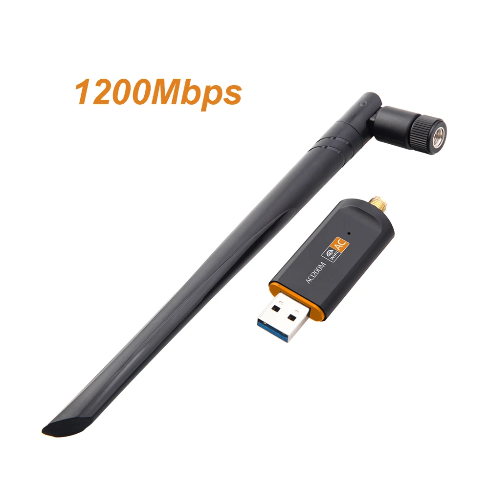 Adattatore dongle USB 3.0 1200Mbps Wifi Lan con antenna per laptop Banda 2.4G e 5G RTL8812BU Wlan wireless Dual Band 802.11ac