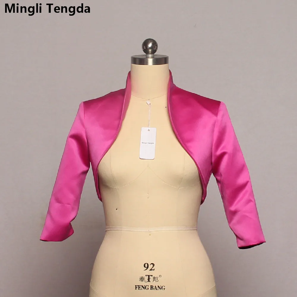 Mingli Tengda Bám Bẩn Xanh Cưới Bolero Len Cô Dâu Áo Khoác Mũi Mariage 3/4 Tay Cô Dâu Bolero Khăn Choàng Áo Khoác Bolerko Damskie