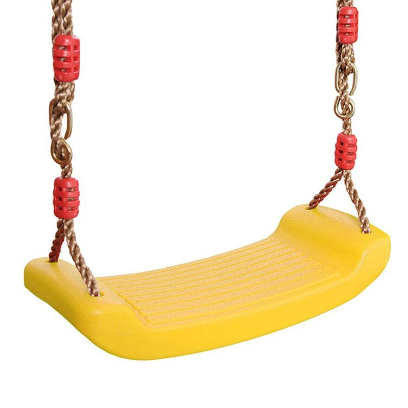 Garden Swing Kids Hanging Seat Toys Flying Toy with Height Adjustable Ropes Indoor Outdoor Toys Rainbow Curved Board Swing Chair