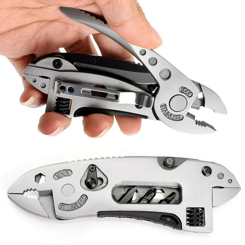 

Combination Pliers EDC 9 In 1 Outdoor Multifunctional Wrench Wire Cutter Jaw Pliers Survival Emergency Folding Knife Pliers