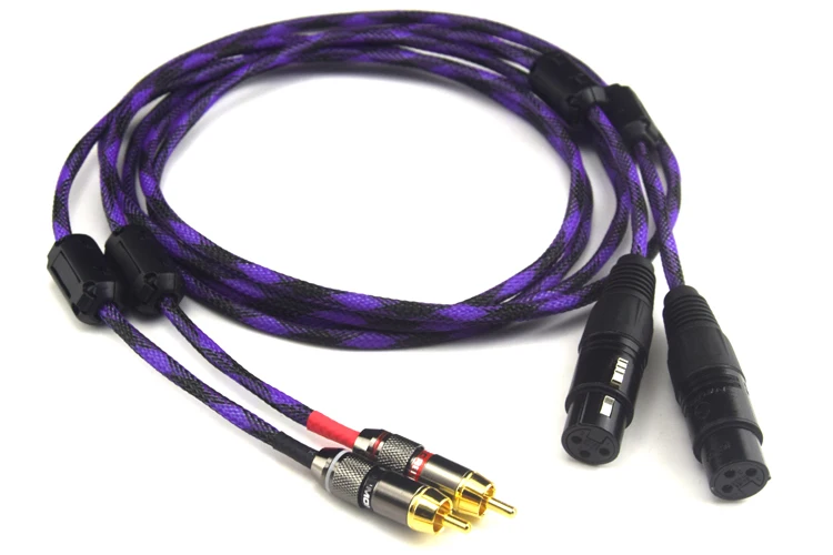 

Hifi Silver Plated RCA to XLR Cable High Quality 2 RCA Male to 2 XLR Female Cable