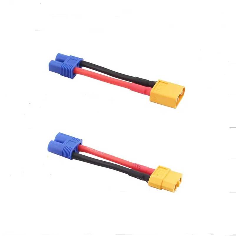 2Pcs XT60 Male Female to Deans Mini Tamiya XT30 EC3 MPX Tamiya Male Female Connector Adapter with 14awg 4cm wire for RC Battery