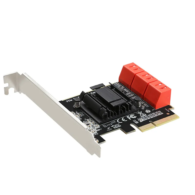 

6 ports SATA 3.0 to PCIe expansion Card PCI express 4X Gen 3 PCI express SATA Adapter SATA 3 Converter Heat Sink