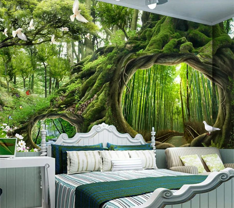 wellyu Customized large murals fashion home decoration magic forest cafe children's room background wall wallpaper